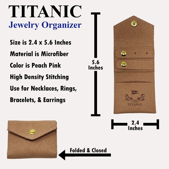 Titanic Heart of the Ocean Jewelry Set Necklace, Earrings & Bracelet, Organizer - Picture 5 of 11